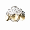 ring, kvit m. forgylt lauv